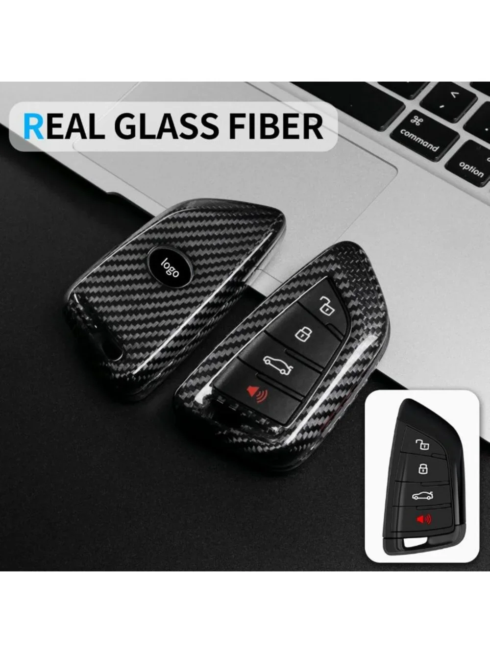 Key Fob Cover with Keychain for Toyota Supra GR A90 A91 MK5 2019-2025, Glass